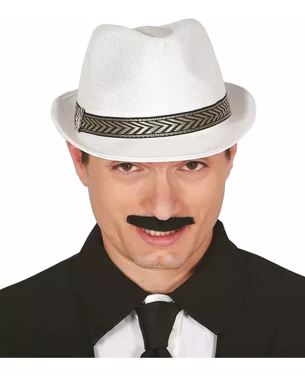 Hvit trilby borsalinohatt for voksne