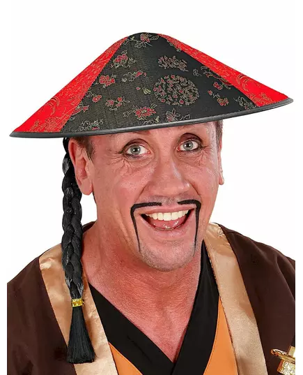 Chinese hat with black braid