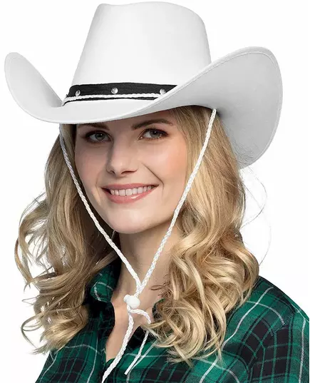 Adult white and black cowboy hat
