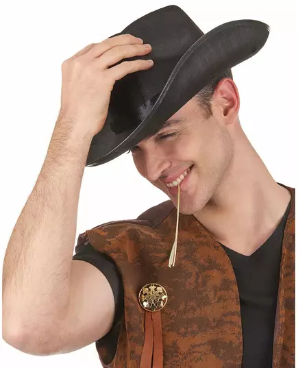 Svart cowboyhatt for voksne