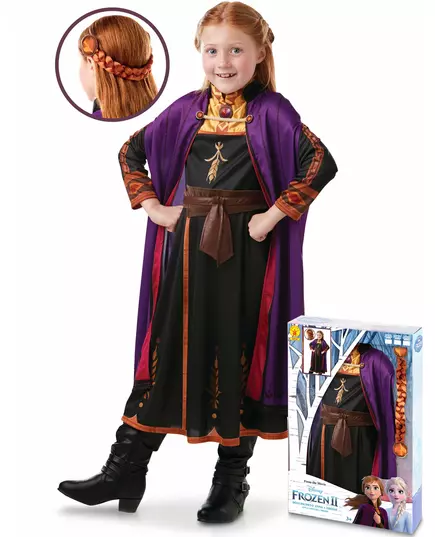 Anna Frost 2 jentekostyme og flettesett, Størrelse: 3–4 år (90–104 cm)