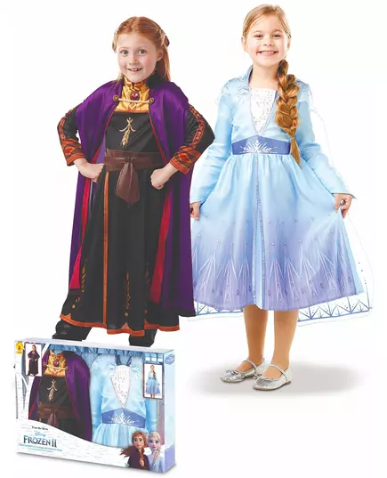 Frost 2 Elsa og Anna-kostymesett for jenter