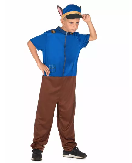 Blue police dog costume for children, Size: 10-12 years (130-140 cm)