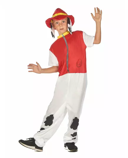 Red firefighter dog costume for children, Size: 10-12 years (130-140 cm)
