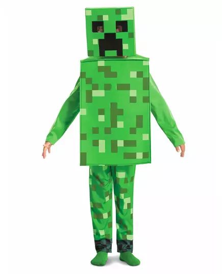 Klassisk Minecraft Creeper-kostyme til barn, Størrelse: 7–8 år (124–136 cm)