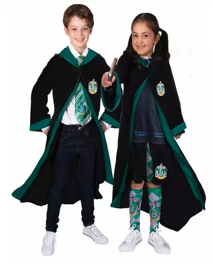 Klassisk Harry Potter Slytherin-kostyme til barn, Størrelse: 11–13 år (142–164 cm)