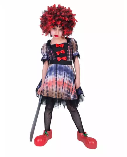 Scary clown costume for girls, Size: 6-8 years (116 cm)