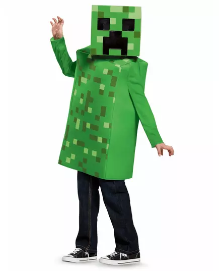 Deluxe Minecraft Creeper-kostyme til barn, Størrelse: 5–6 år(109–126 cm)