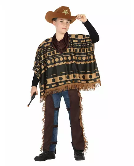 Cowboykostyme med poncho til gutter