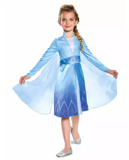 Klassisk Elsa Frost 2-kostyme for jenter, Størrelse: 7–8 år (124–136 cm)