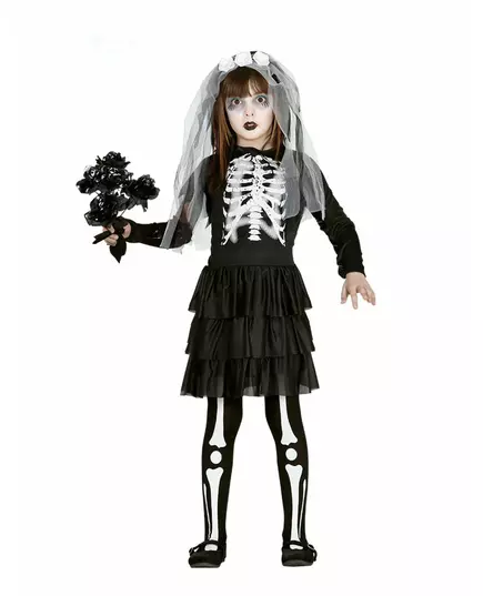Skeleton bride costume for girls