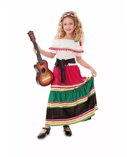 Colorful Mexican costume for girls, Size: 5-6 years (105-121 cm)