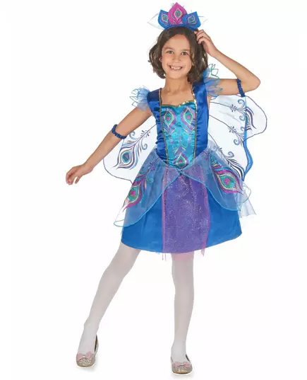 Girls' sequined peacock costume, Size: 10-12 years (130-140 cm)