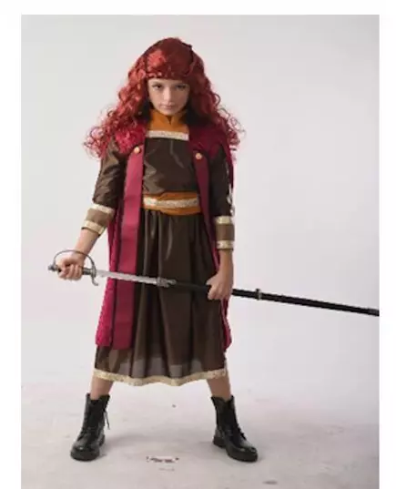 Burgunder prinsessekostyme for jenter fra det fjerne nord, Størrelse: 3–4 år (92–104 cm)