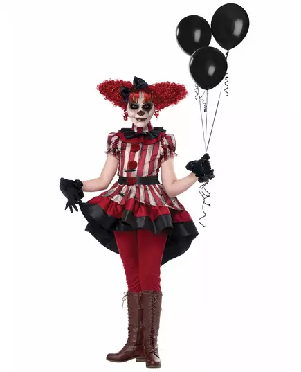 Deluxe ugly clown costume for girls, Size: 10-12 years (148 cm)