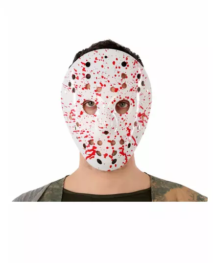 Blodig hockeymaske