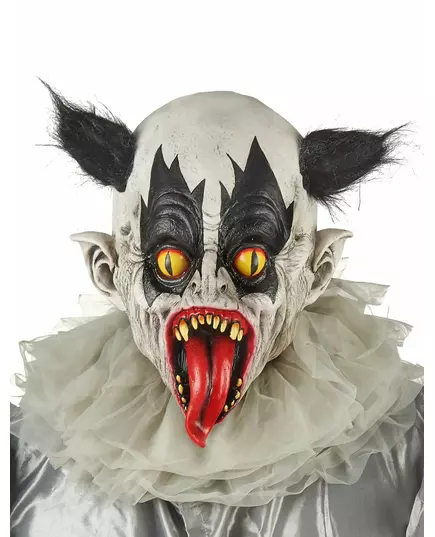 Black and white clown latex mask for adults