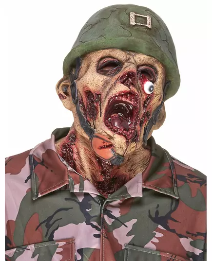 Adult zombie soldier latex mask