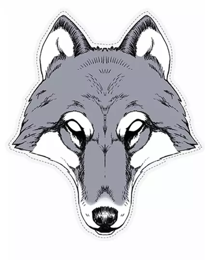 Wolf paper mask 28 x 32 cm