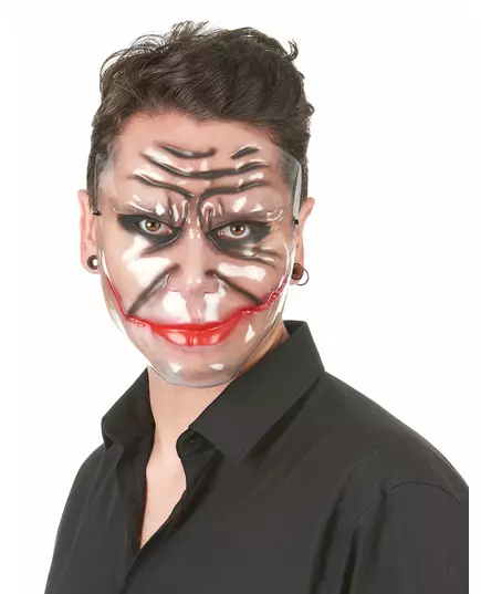 Transparent mask with torn jaw for adults