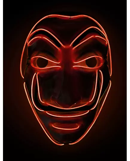 Rød LED-tyvmaske for voksne