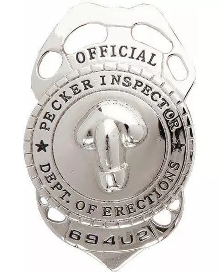Silver Naughty Police Badge