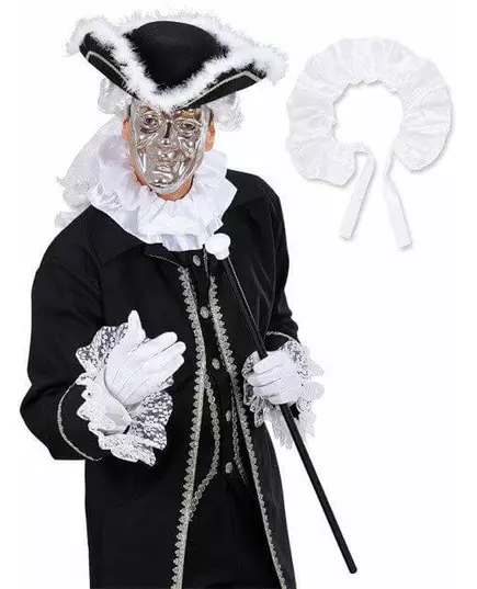 White baroque satin collar