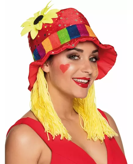 Red top hat with sunflower