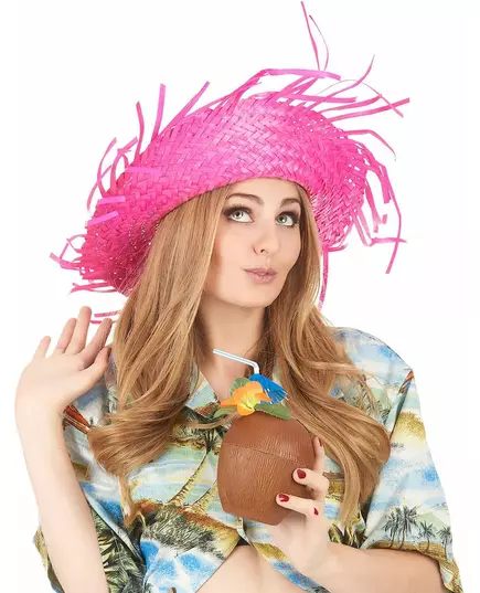 Adult pink Hawaiian hat
