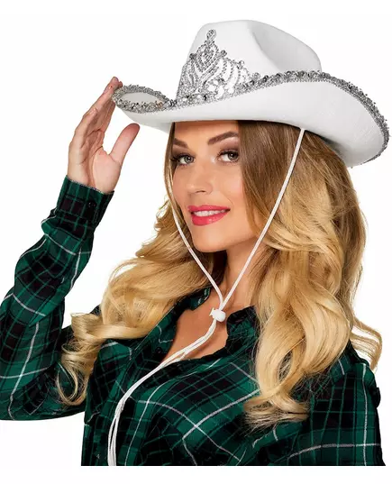 Women's white cowboy princess hat