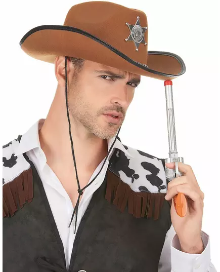 Brun sheriffhatt for voksne