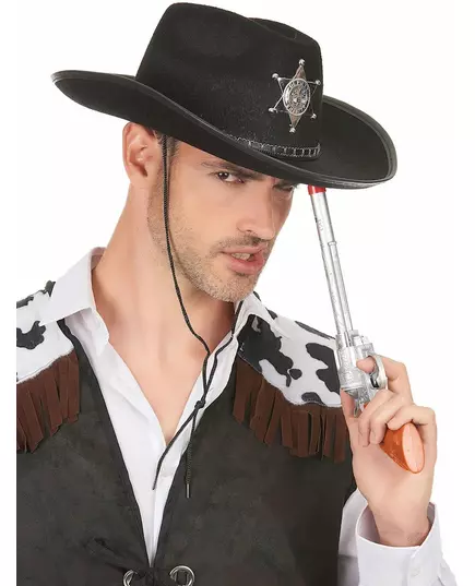 Svart sheriffhatt for voksne