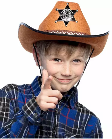 Brun sheriffhatt til barn