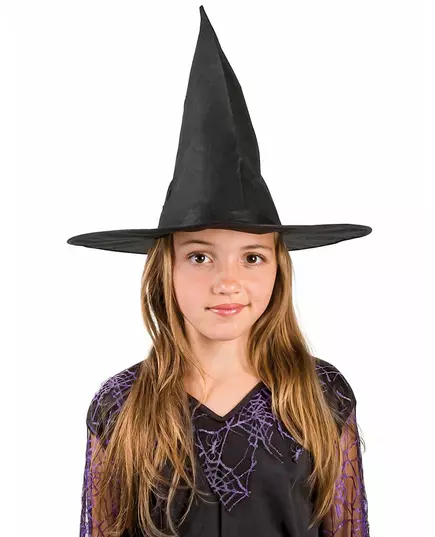 Svart heksehatt til barn på Halloween