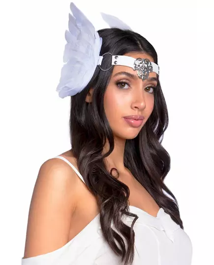 Luxury white angel wings headdress for adults