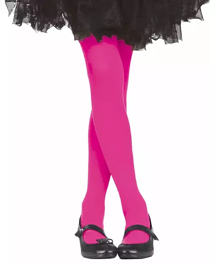 Girls' opaque fuchsia tights