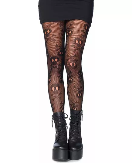 Women's skull fishnet tights