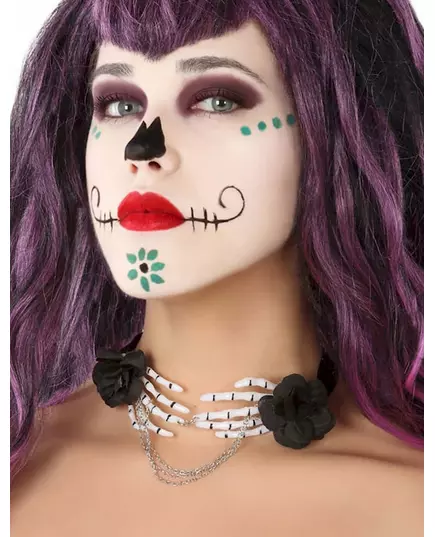 Voksen dia de los muertos skjelett hender halskjede