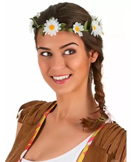 Voksen hvit tusenfrydblomstkrone