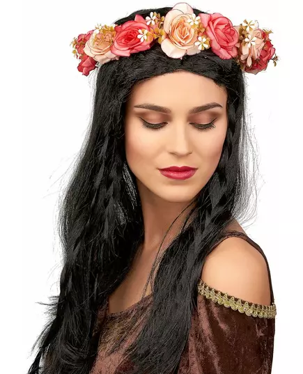Adult crown of roses and white flowers