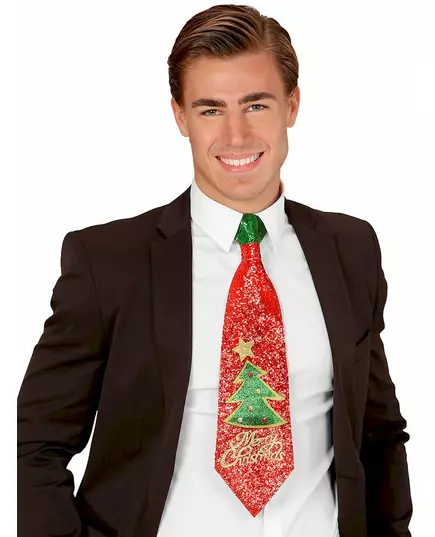 Merry Christmas Red Sequin Tie