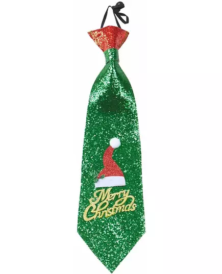 Merry Christmas Green Sequin Tie
