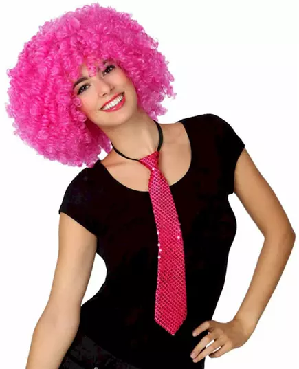 Adult fuchsia sequin tie
