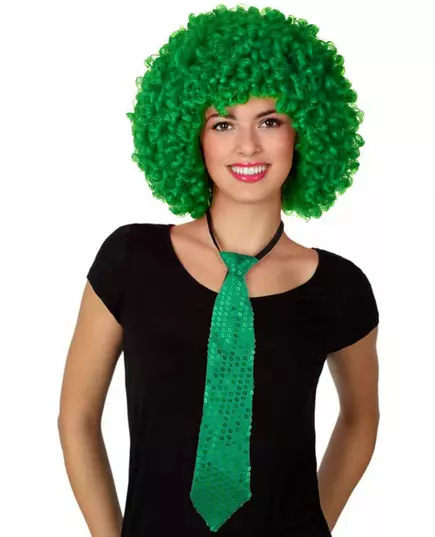 Adult green sequin tie