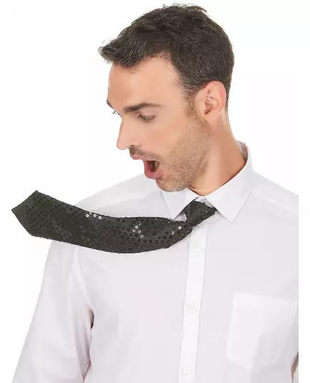 Adult black sequin tie