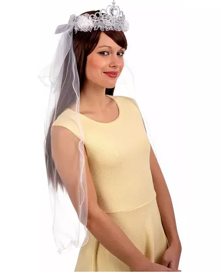Silver tiara with veil
