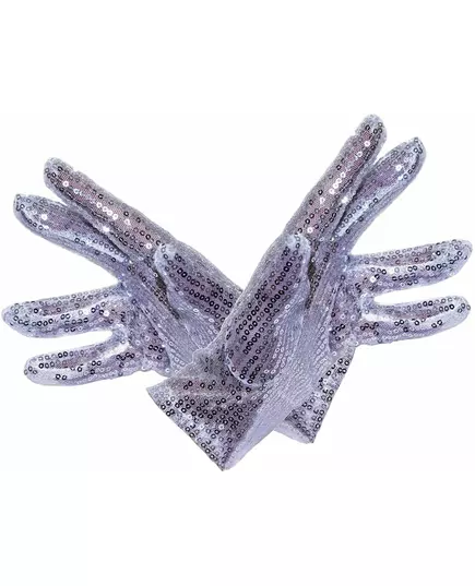 Adult silver sequined short gloves