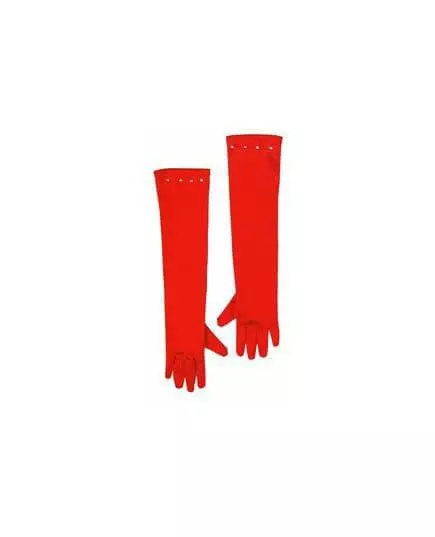 Children's long red gloves