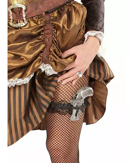 Black garter with gun for women