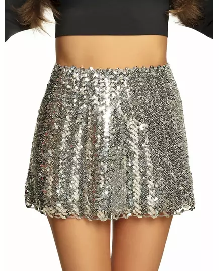 Women's silver sequin skirt
